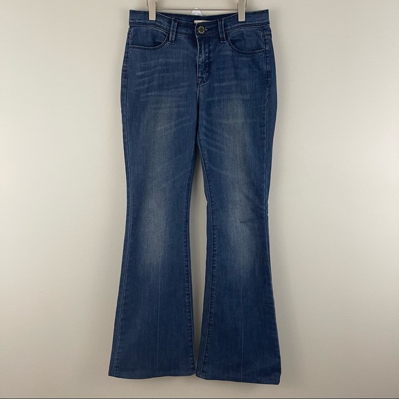 ANTHROPOLOGIE Silence + Noise Dark Denim High Rise Flare Jeans Sz 27 - Picture 2 of 10